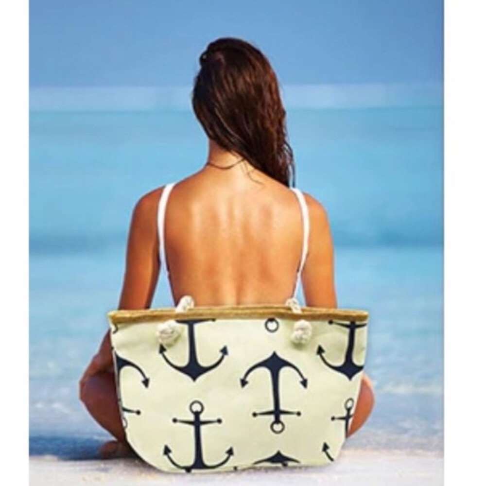 NWT canvas anchor print shoulder bag